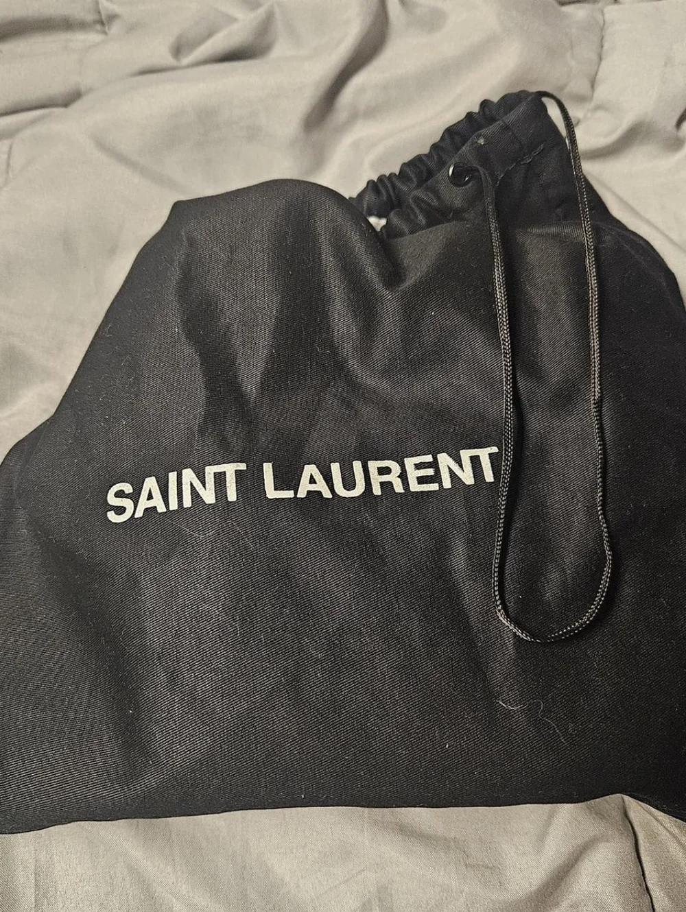 Saint Laurent Cream Quilted Mini Drawstring Bag with Gold Chain Strap - Picture 6 of 6